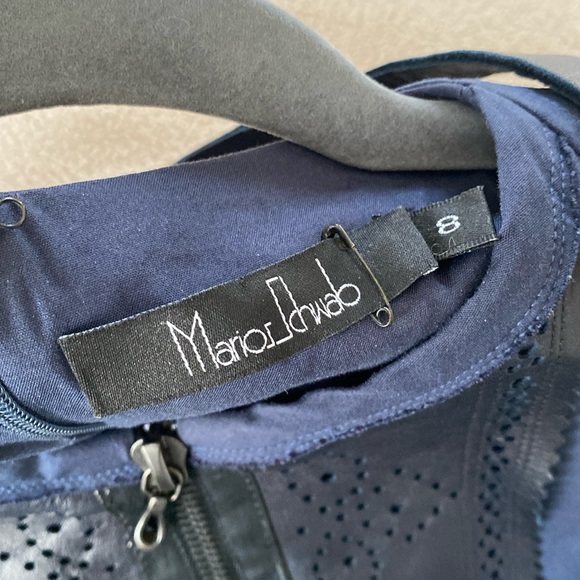 Marios Schwab Navy Belted Dress - Picture 7 of 16